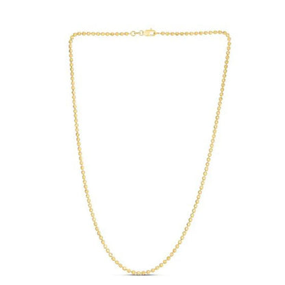 Moon Cut Bead Chain in 14k Yellow Gold (2.50 mm) RCJ Chains  CELESTIA LUXE JEWELLERS
