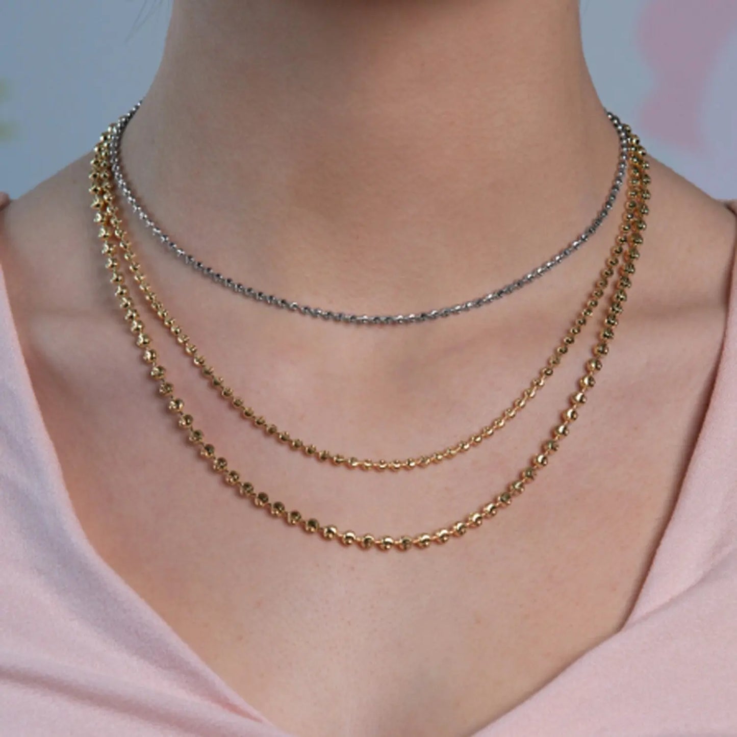 Moon Cut Bead Chain in 14k Yellow Gold (2.50 mm) RCJ Chains  CELESTIA LUXE JEWELLERS