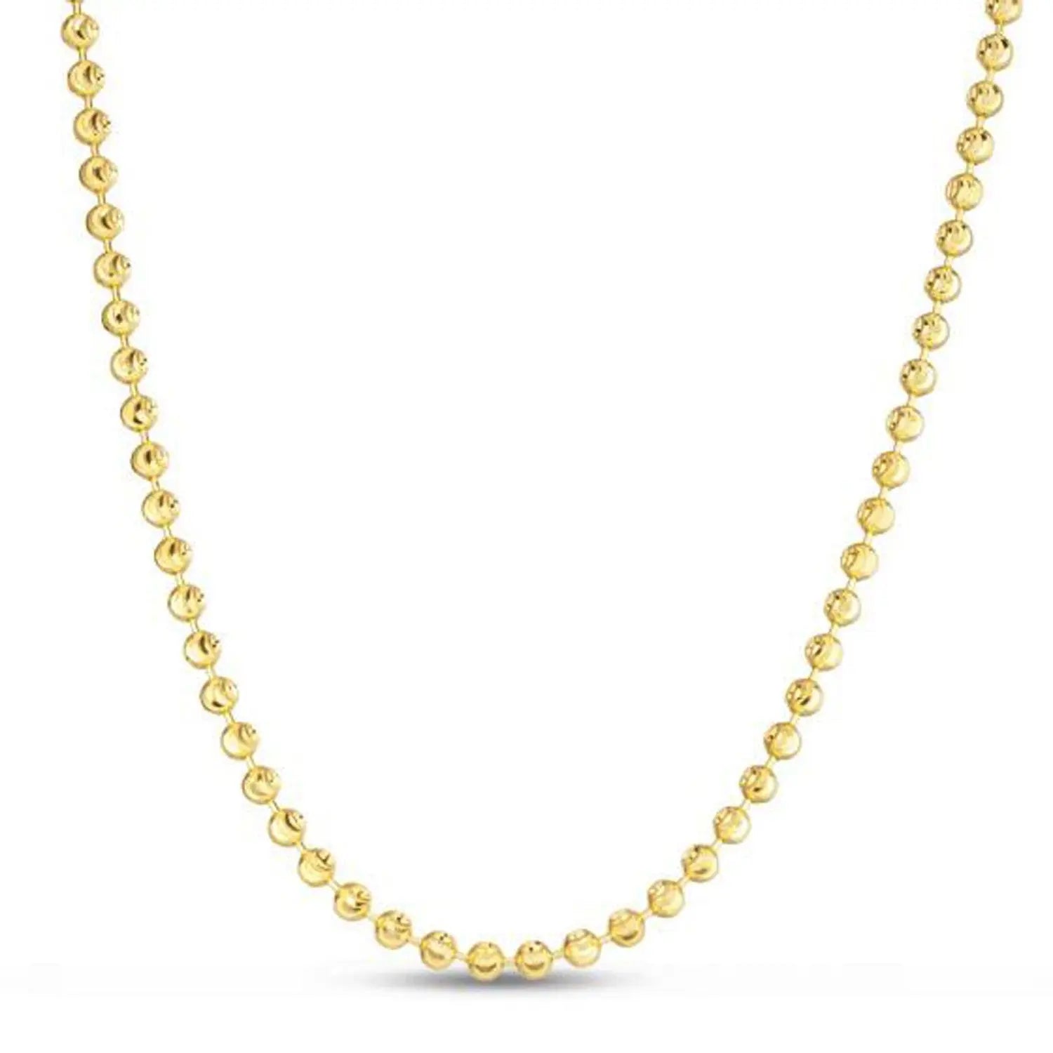 Moon Cut Bead Chain in 14k Yellow Gold (3.00 mm) RCJ Chains  CELESTIA LUXE JEWELLERS