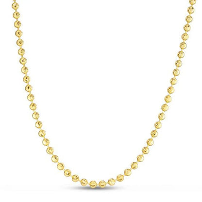 Moon Cut Bead Chain in 14k Yellow Gold (3.00 mm) RCJ Chains  CELESTIA LUXE JEWELLERS