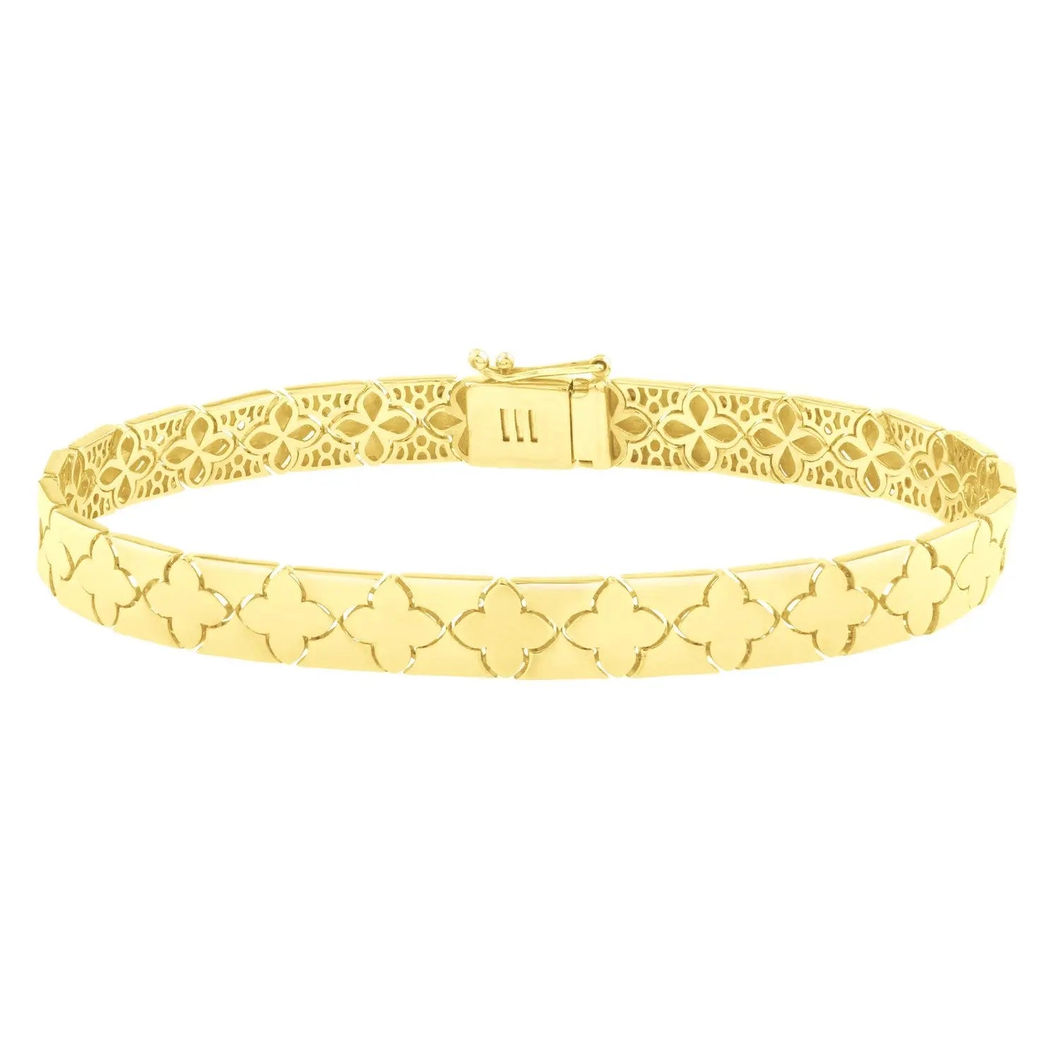 Nature Inspired Clover Bracelet in 14K Yellow Gold  (6.50 mm) RCJ Bracelets  CELESTIA LUXE JEWELLERS