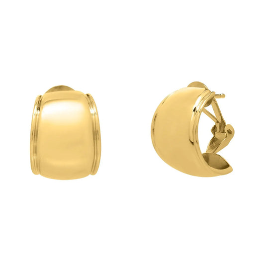Omega Mixed Media Hoop Earrings in 14K Yellow Gold RCJ Earrings  CELESTIA LUXE JEWELLERS