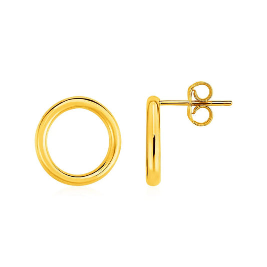 Open Circle Post Earrings in 14k Yellow Gold RCJ Earrings  CELESTIA LUXE JEWELLERS