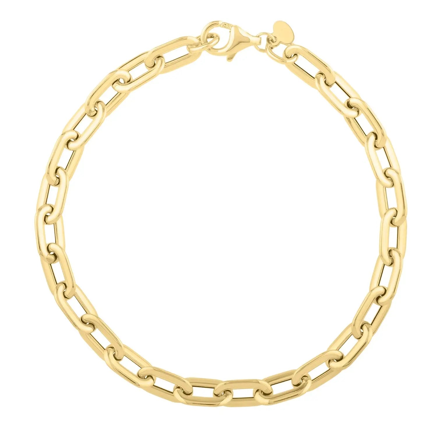Oval Domed Paperclip Bracelet in 14K Yellow Gold RCJ Bracelets  CELESTIA LUXE JEWELLERS