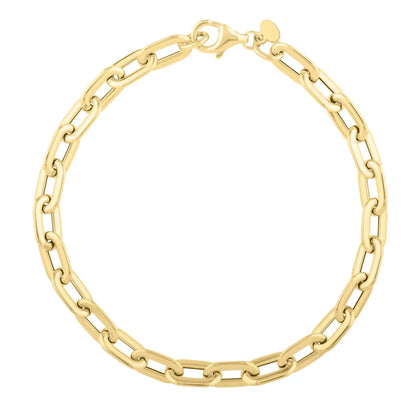 Oval Domed Paperclip Bracelet in 14K Yellow Gold RCJ Bracelets  CELESTIA LUXE JEWELLERS