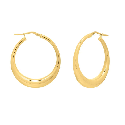 Oval Electroform Hoop Earrings in 14K Yellow Gold RCJ Earrings  CELESTIA LUXE JEWELLERS
