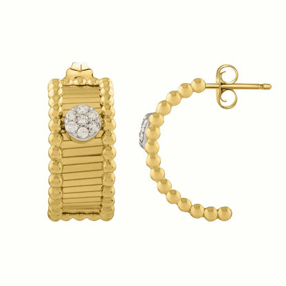 Pallina Half Moon Earrings in 14K Yellow Gold RCJ Earrings  CELESTIA LUXE JEWELLERS