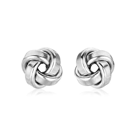 Petite Sterling Silver Polished Love Knot Earrings(9mm) RCJ Earrings  CELESTIA LUXE JEWELLERS
