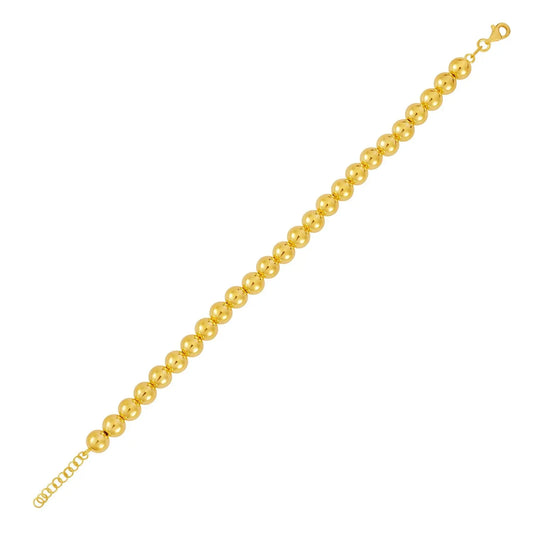 Polished 7mm Bead Bracelet in 14K Yellow Gold RCJ Bracelets  CELESTIA LUXE JEWELLERS