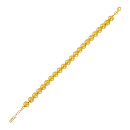 Polished 8mm Bead Bracelet in 14K Yellow Gold (8.00 mm) RCJ Bracelets  CELESTIA LUXE JEWELLERS
