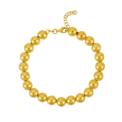 Polished 8mm Bead Bracelet in 14K Yellow Gold (8.00 mm) RCJ Bracelets  CELESTIA LUXE JEWELLERS