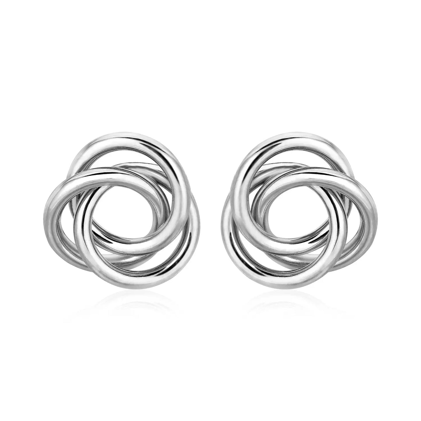 Polished Open Love Knot Earrings in Sterling Silver RCJ Earrings  CELESTIA LUXE JEWELLERS
