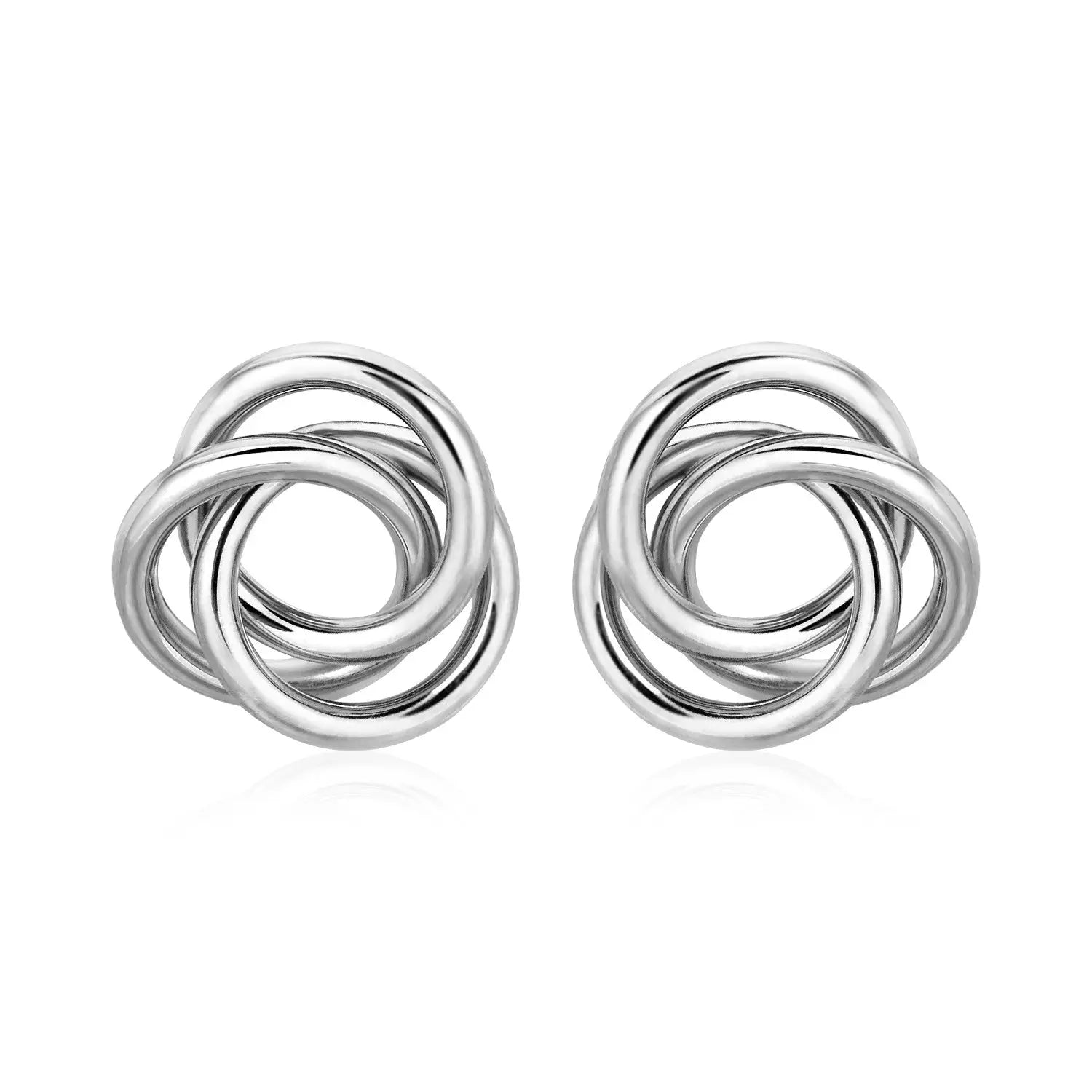 Polished Open Love Knot Earrings in Sterling Silver RCJ Earrings  CELESTIA LUXE JEWELLERS
