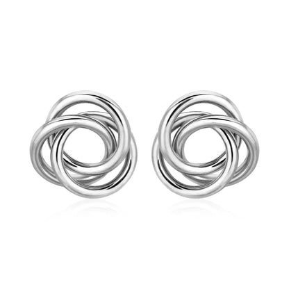 Polished Open Love Knot Earrings in Sterling Silver RCJ Earrings  CELESTIA LUXE JEWELLERS