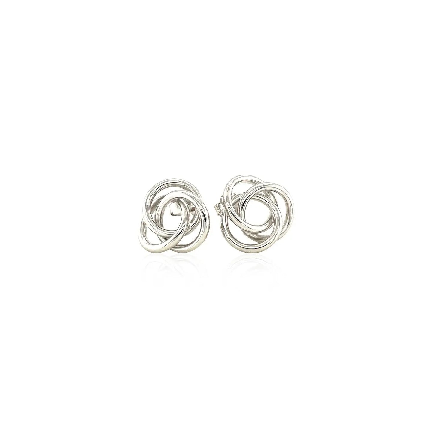 Polished Open Love Knot Earrings in Sterling Silver RCJ Earrings  CELESTIA LUXE JEWELLERS