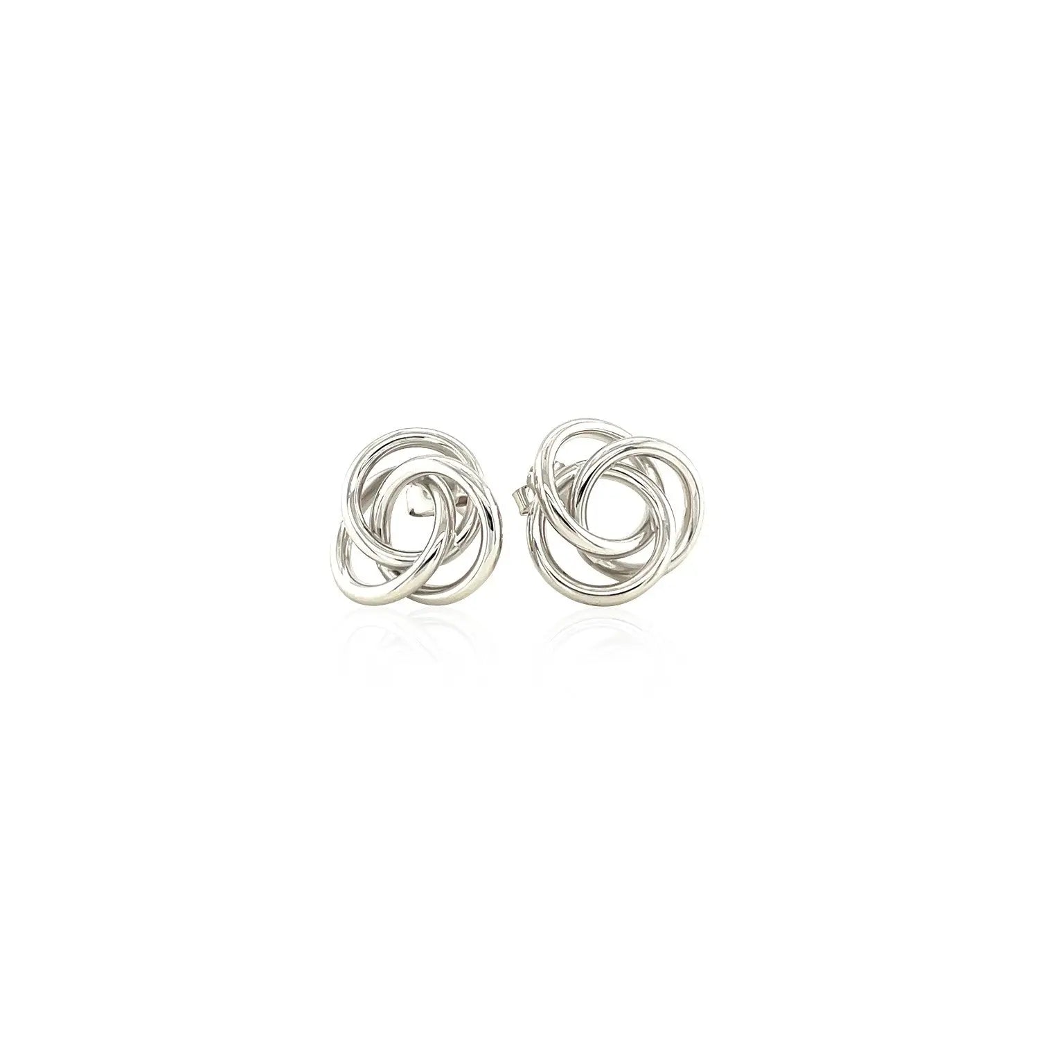 Polished Open Love Knot Earrings in Sterling Silver RCJ Earrings  CELESTIA LUXE JEWELLERS