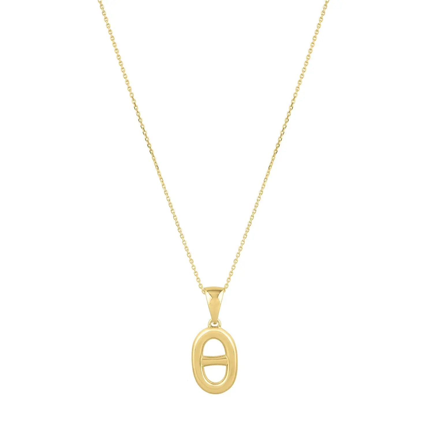 Polished Puff Mariner Link Necklace in 14K Yellow Gold RCJ Necklaces  CELESTIA LUXE JEWELLERS