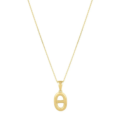 Polished Puff Mariner Link Necklace in 14K Yellow Gold RCJ Necklaces  CELESTIA LUXE JEWELLERS