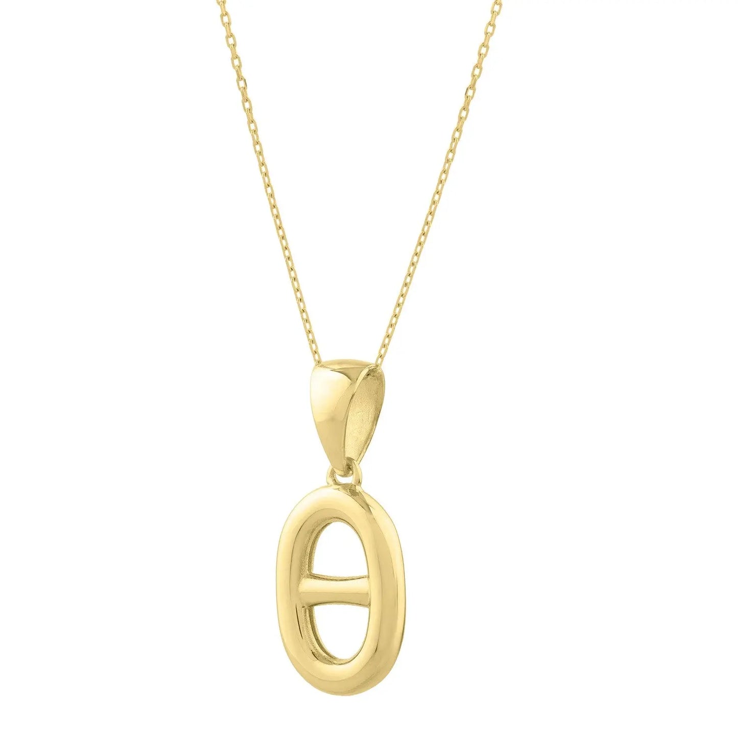 Polished Puff Mariner Link Necklace in 14K Yellow Gold RCJ Necklaces  CELESTIA LUXE JEWELLERS