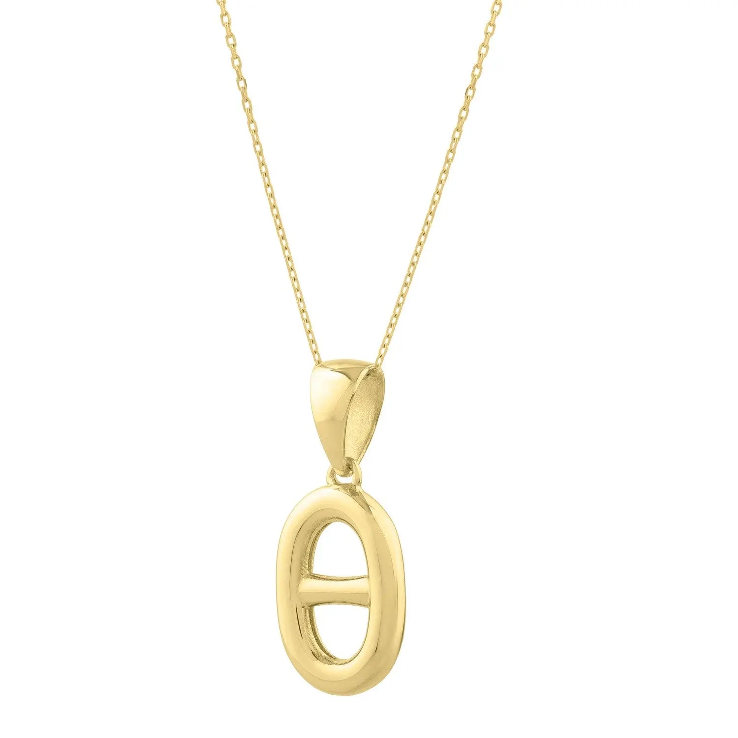 Polished Puff Mariner Link Necklace in 14K Yellow Gold RCJ Necklaces  CELESTIA LUXE JEWELLERS