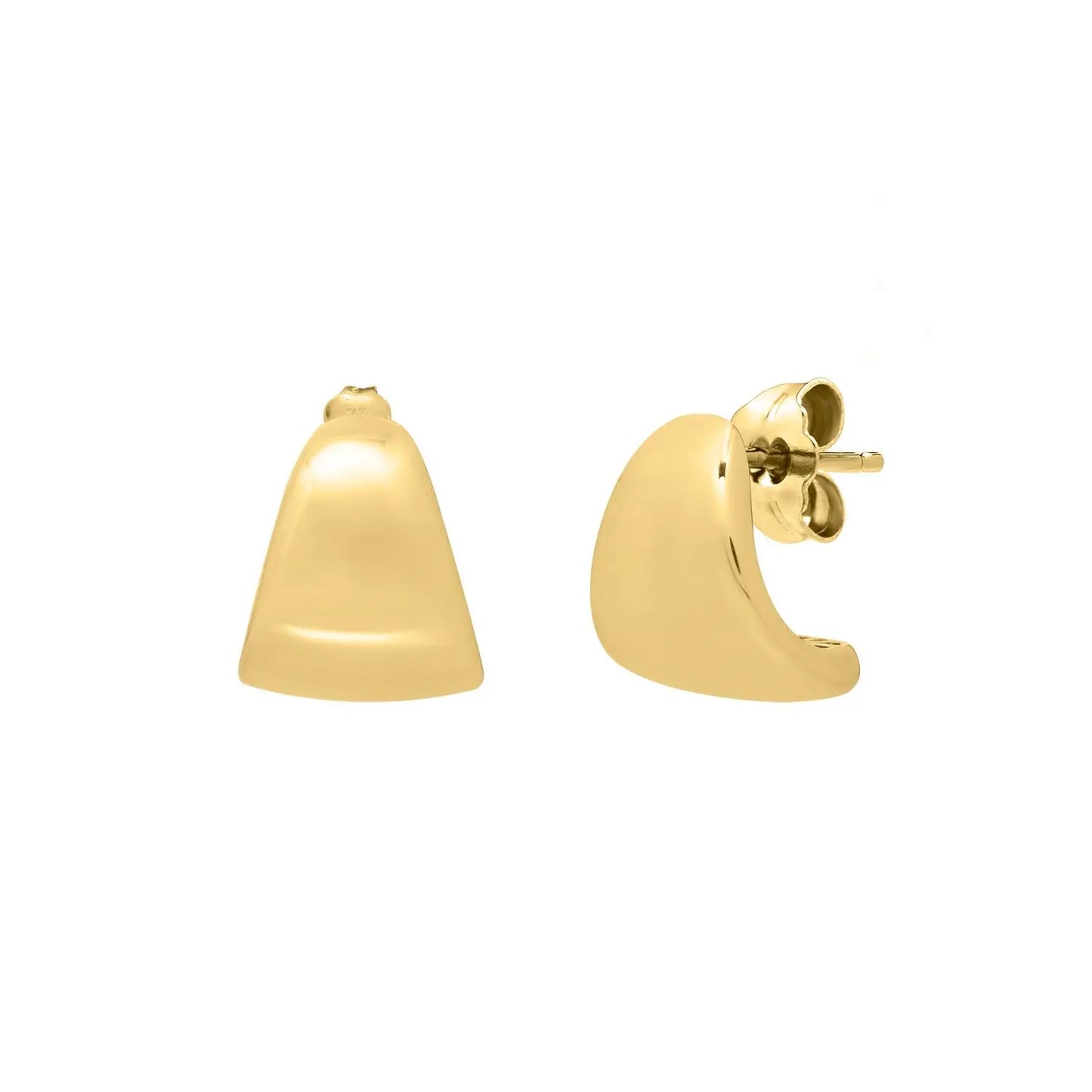 Puffed Up Graduated Hoop Earrings in 14K Yellow Gold RCJ Earrings  CELESTIA LUXE JEWELLERS