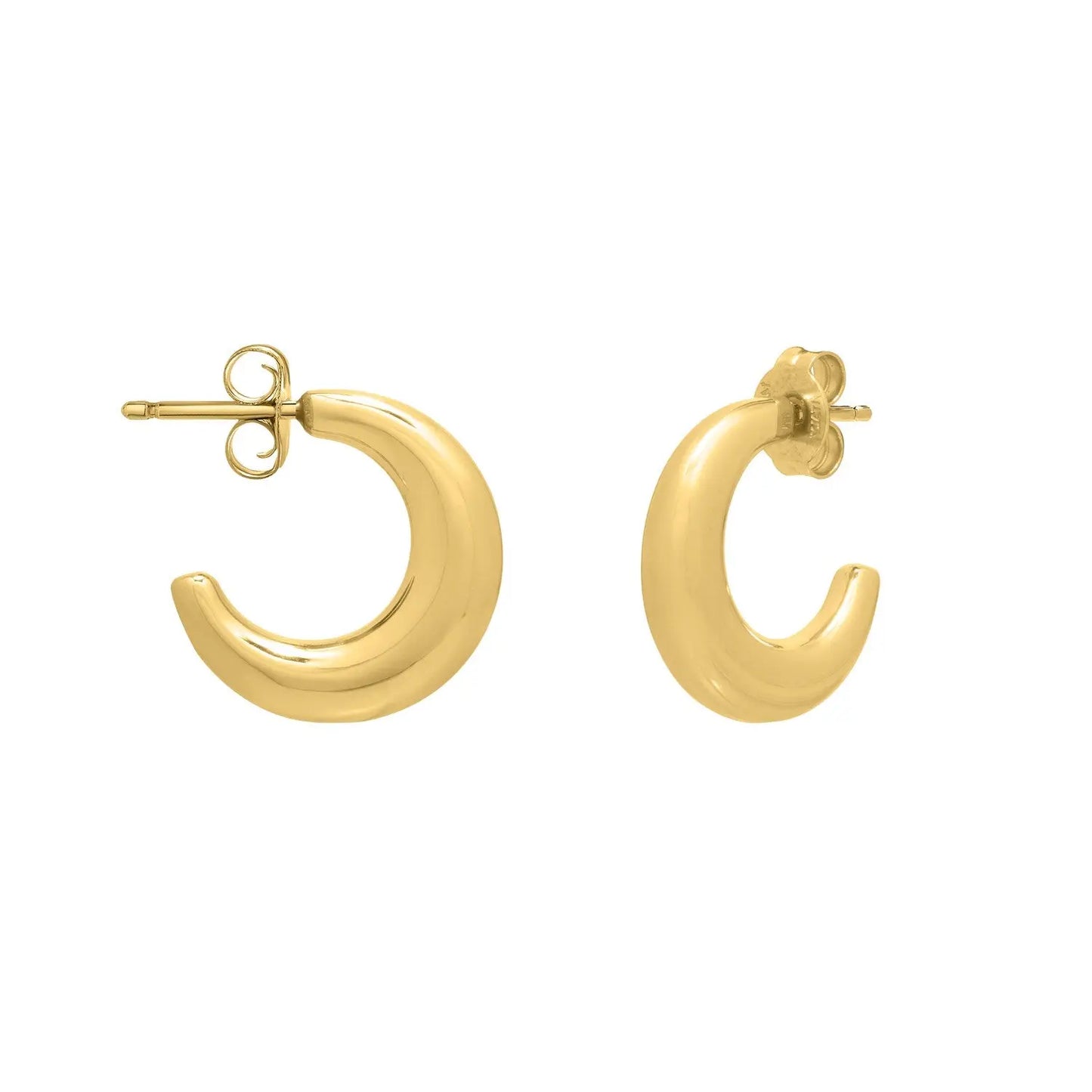 Puffy C Shaped Hoop Earrings in 14K Yellow Gold RCJ Earrings  CELESTIA LUXE JEWELLERS
