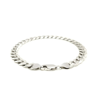 Rhodium Plated Sterling Silver Curb Style Bracelet (7.90 mm) RCJ Bracelets  CELESTIA LUXE JEWELLERS