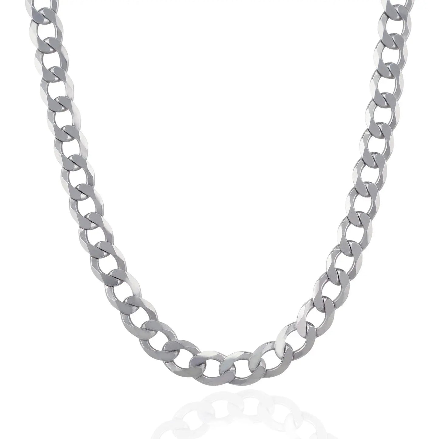 Rhodium Plated Sterling Silver Curb Style Chain (11.60 mm) RCJ Chains  CELESTIA LUXE JEWELLERS