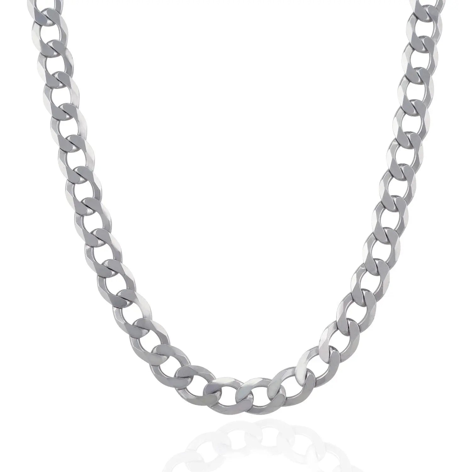 Rhodium Plated Sterling Silver Curb Style Chain (11.60 mm) RCJ Chains  CELESTIA LUXE JEWELLERS