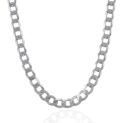 Rhodium Plated Sterling Silver Curb Style Chain (11.60 mm) RCJ Chains  CELESTIA LUXE JEWELLERS