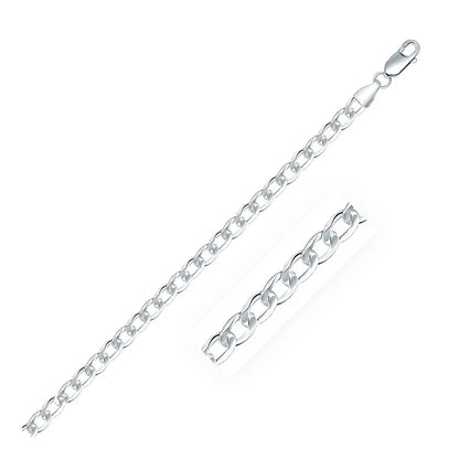 Rhodium Plated Sterling Silver Curb Style Chain (4.70 mm) RCJ Chains  CELESTIA LUXE JEWELLERS
