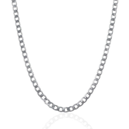 Rhodium Plated Sterling Silver Curb Style Chain (4.70 mm) RCJ Chains  CELESTIA LUXE JEWELLERS