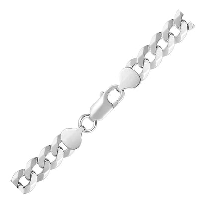 Rhodium Plated Sterling Silver Curb Style Chain (8.40 mm) RCJ Chains  CELESTIA LUXE JEWELLERS