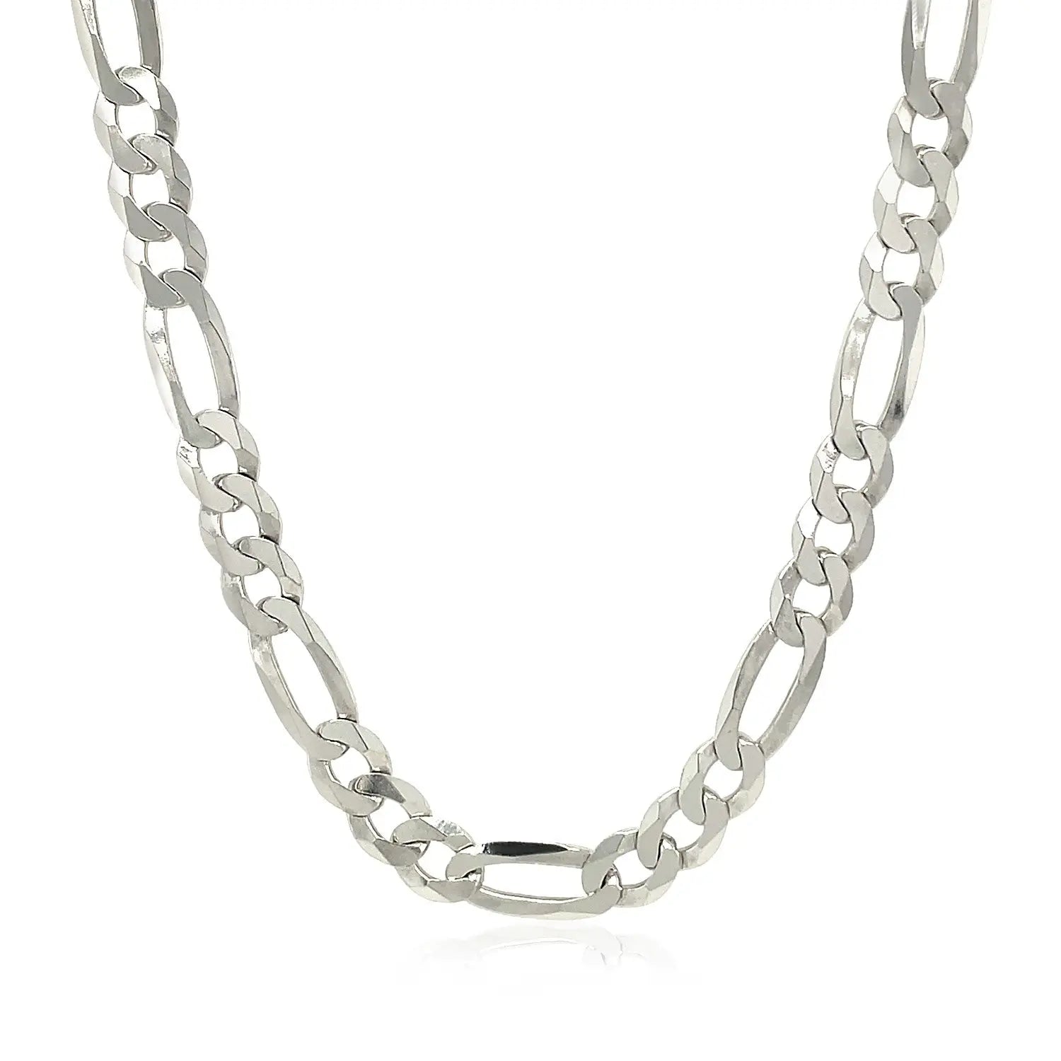 Rhodium Plated Sterling Silver Figaro Style Chain (5.40 mm) RCJ Chains  CELESTIA LUXE JEWELLERS