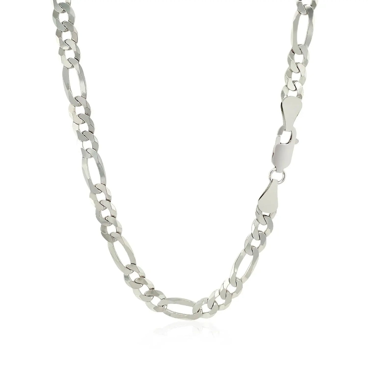 Rhodium Plated Sterling Silver Figaro Style Chain (5.40 mm) RCJ Chains  CELESTIA LUXE JEWELLERS