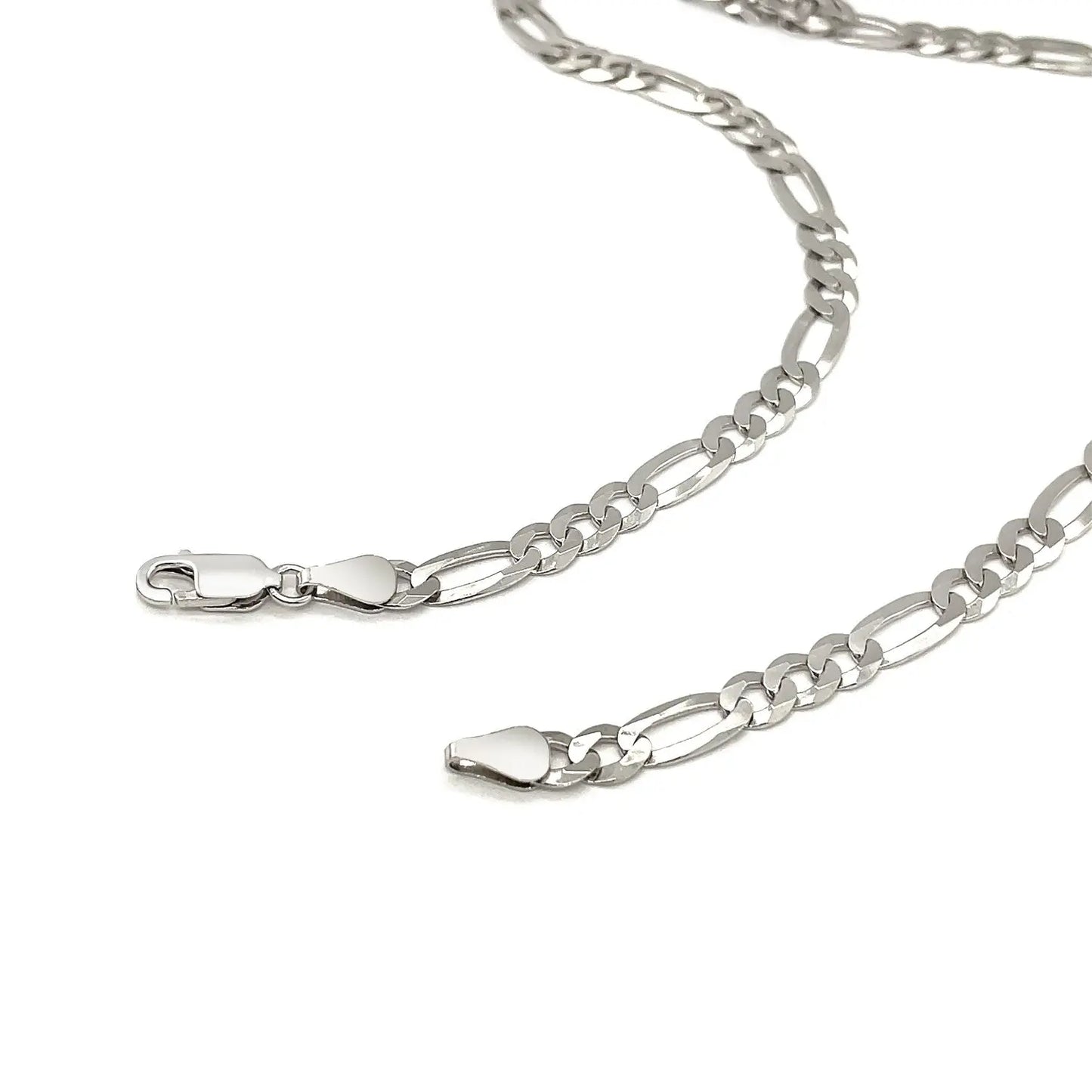 Rhodium Plated Sterling Silver Figaro Style Chain (5.40 mm) RCJ Chains  CELESTIA LUXE JEWELLERS