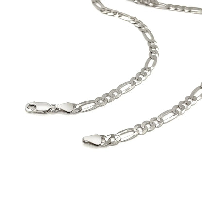 Rhodium Plated Sterling Silver Figaro Style Chain (5.40 mm) RCJ Chains  CELESTIA LUXE JEWELLERS