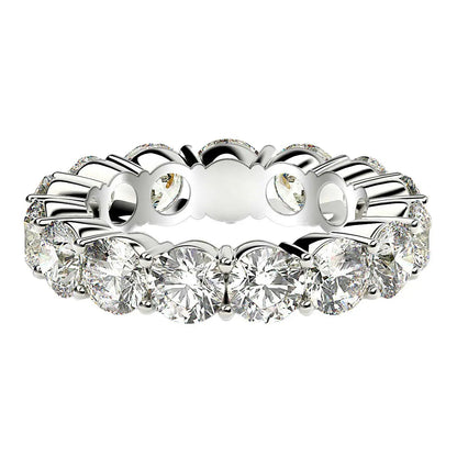 Round Cut Lab Grown Diamond Eternity Ring in 14k White Gold (5 cttw FG/VS2) RCJ Rings  CELESTIA LUXE JEWELLERS