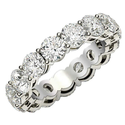 Round Cut Lab Grown Diamond Eternity Ring in 14k White Gold (5 cttw FG/VS2) RCJ Rings  CELESTIA LUXE JEWELLERS