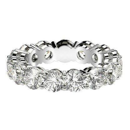 Round Cut Lab Grown Diamond Eternity Ring in 14k White Gold (5 cttw FG/VS2) RCJ Rings  CELESTIA LUXE JEWELLERS