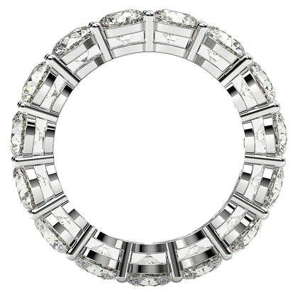 Round Cut Lab Grown Diamond Eternity Ring in 14k White Gold (5 cttw FG/VS2) RCJ Rings  CELESTIA LUXE JEWELLERS
