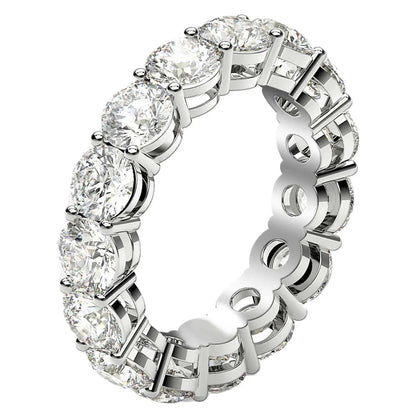Round Cut Lab Grown Diamond Eternity Ring in 14k White Gold (5 cttw FG/VS2) RCJ Rings  CELESTIA LUXE JEWELLERS