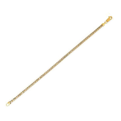 Round Pave Franco Chain Bracelet in 14k Yellow Gold  (3.15 mm) RCJ Bracelets  CELESTIA LUXE JEWELLERS