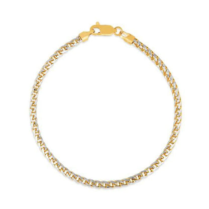 Round Pave Franco Chain Bracelet in 14k Yellow Gold  (3.15 mm) RCJ Bracelets  CELESTIA LUXE JEWELLERS