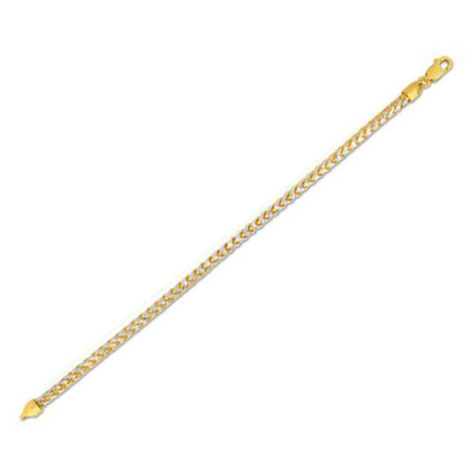 Round Pave Franco Chain Bracelet in 14k Yellow Gold  (4.00 mm) RCJ Bracelets  CELESTIA LUXE JEWELLERS