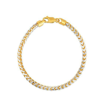 Round Pave Franco Chain Bracelet in 14k Yellow Gold  (4.00 mm) RCJ Bracelets  CELESTIA LUXE JEWELLERS
