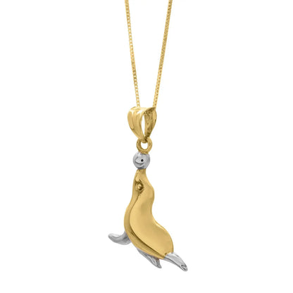 Seal Necklace in 10k Two Tone Gold RCJ Necklaces  CELESTIA LUXE JEWELLERS