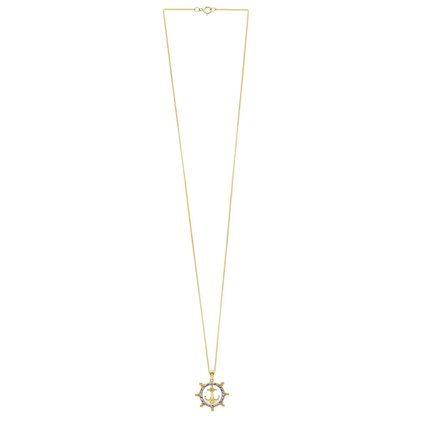 Ships Wheel Anchor Necklace in 10K Yellow Gold RCJ Necklaces  CELESTIA LUXE JEWELLERS