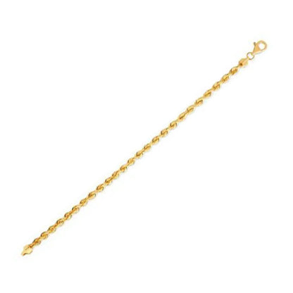 Silk Rope Chain Bracelet in 14k Yellow Gold  (4.30 mm) RCJ Bracelets  CELESTIA LUXE JEWELLERS