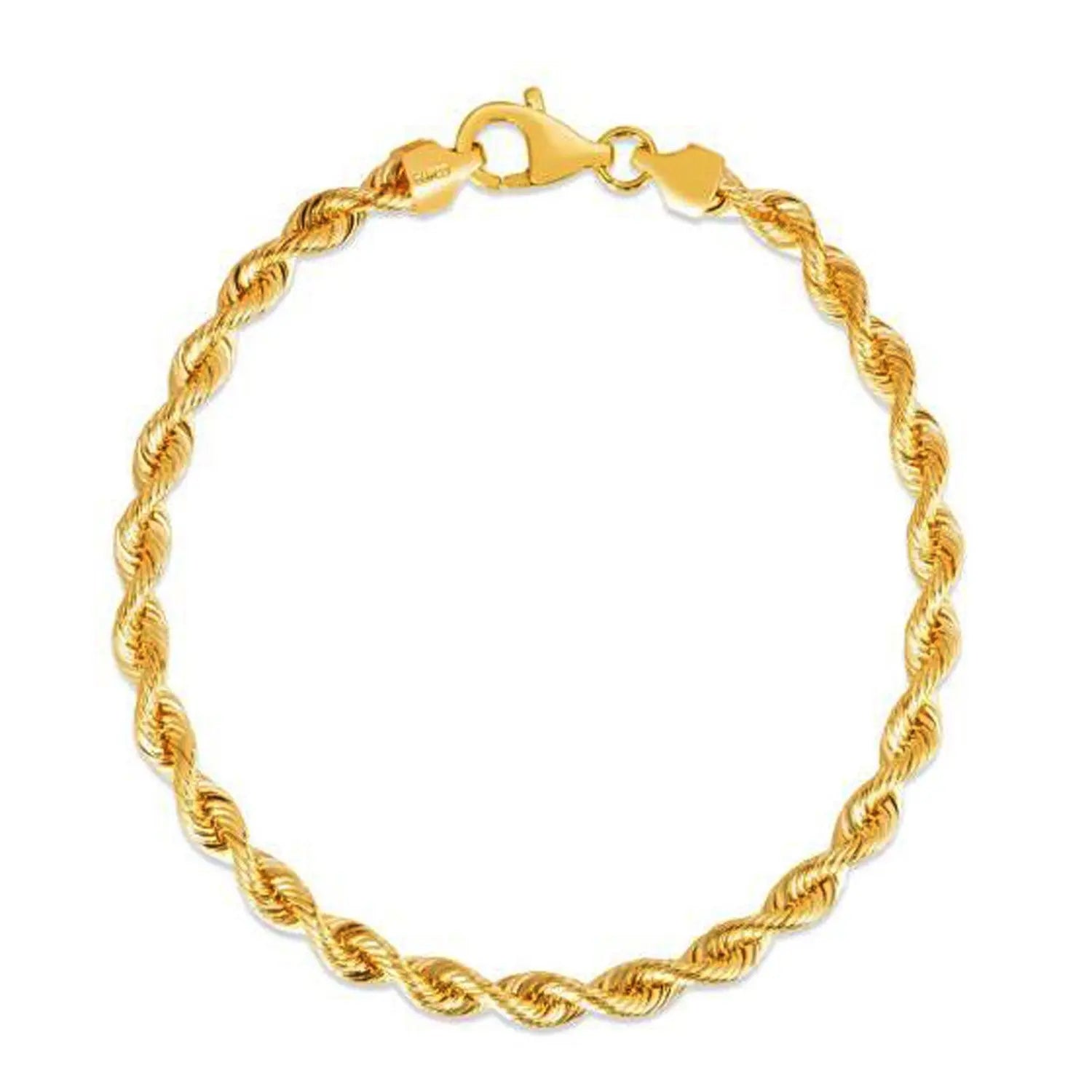 Silk Rope Chain Bracelet in 14k Yellow Gold  (4.30 mm) RCJ Bracelets  CELESTIA LUXE JEWELLERS